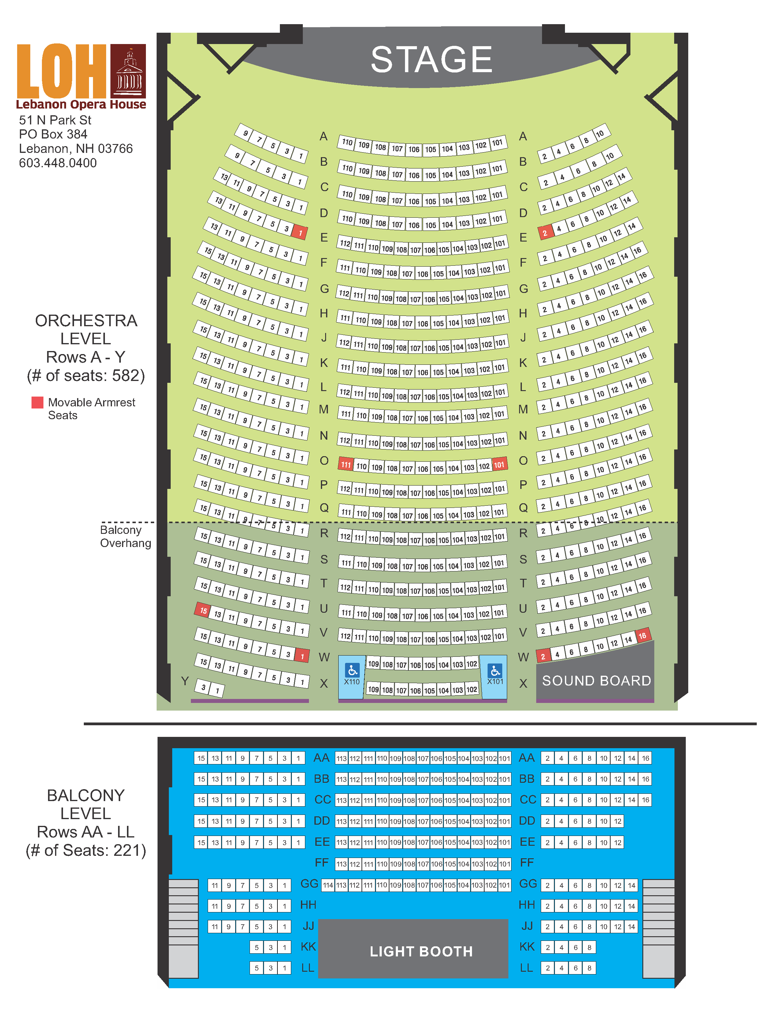 Lebanon Opera House Seating Chart